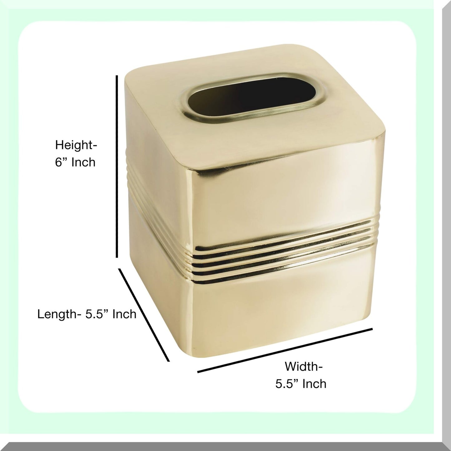 Stainless Steel Square Tissue Box Cover Gold