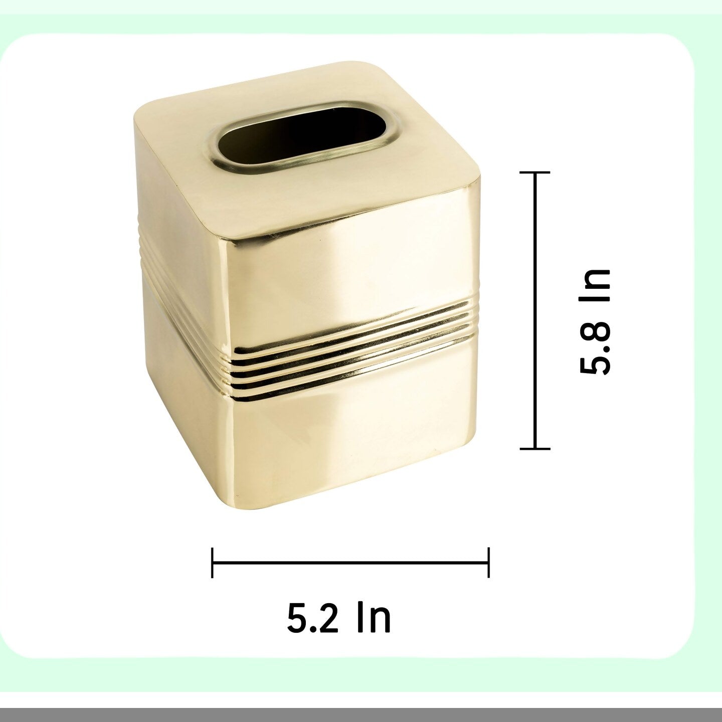Stainless Steel Square Tissue Box Cover Gold