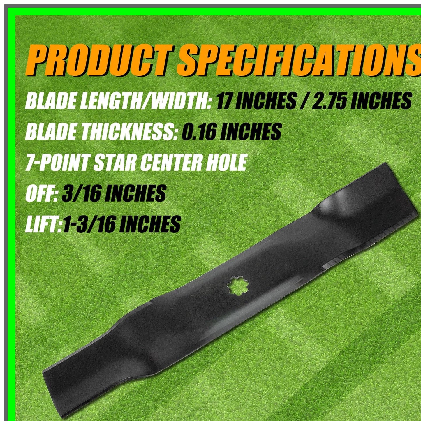High Lift Replacement Blades for 48" Zero Turn Mowers - 3 Pack