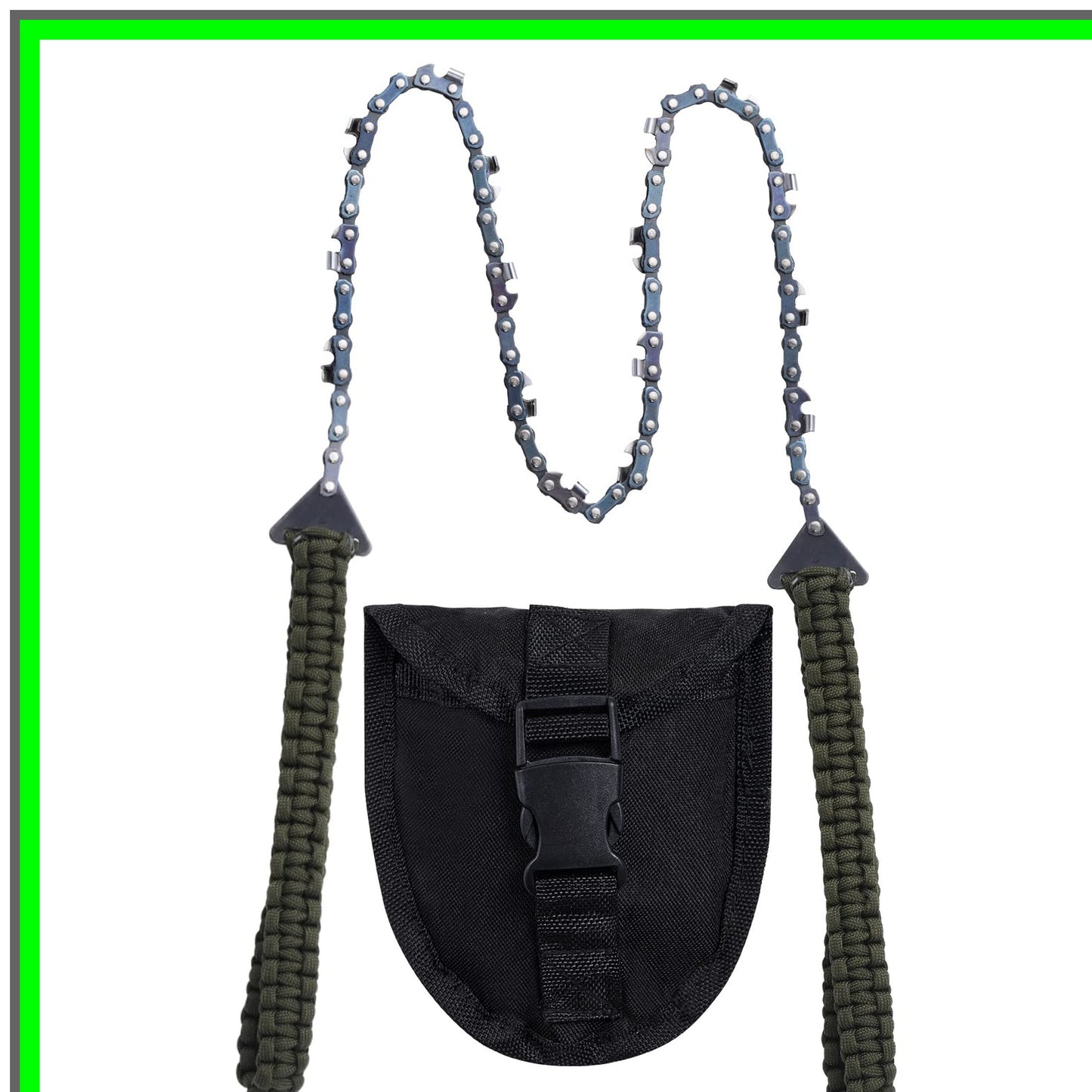 Compact Folding Chainsaw with Paracord Handle for Outdoor Survival Gear