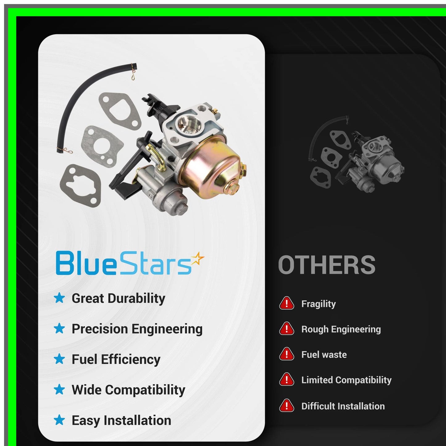 Honda GX Series Carburetor Kit with Gaskets and Fuel Line for 5HP Engines