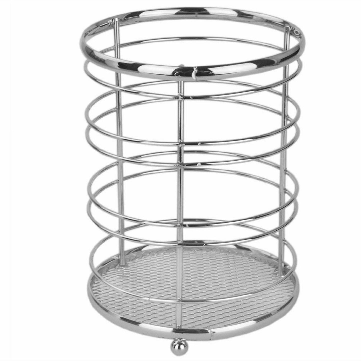 Chrome Steel Cutlery Holder with Open Base