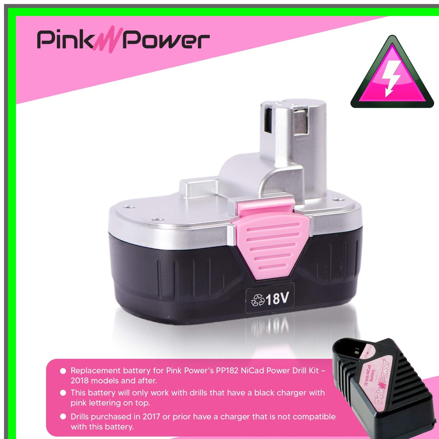 PowerPlus 18V NiCad Drill Kit Replacement Battery for Enhanced Performance