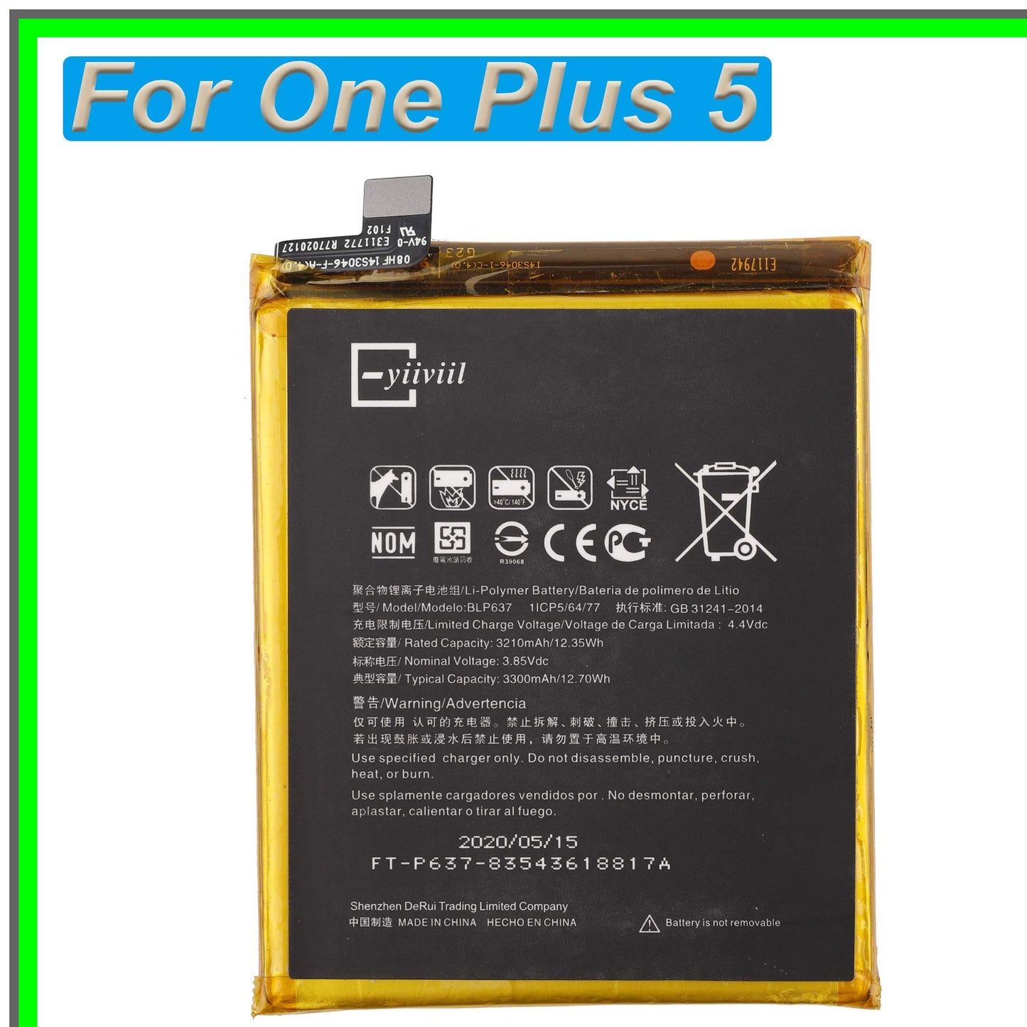 OnePlus 5 5T Replacement Battery 3210mAh Internal Battery with Tools
