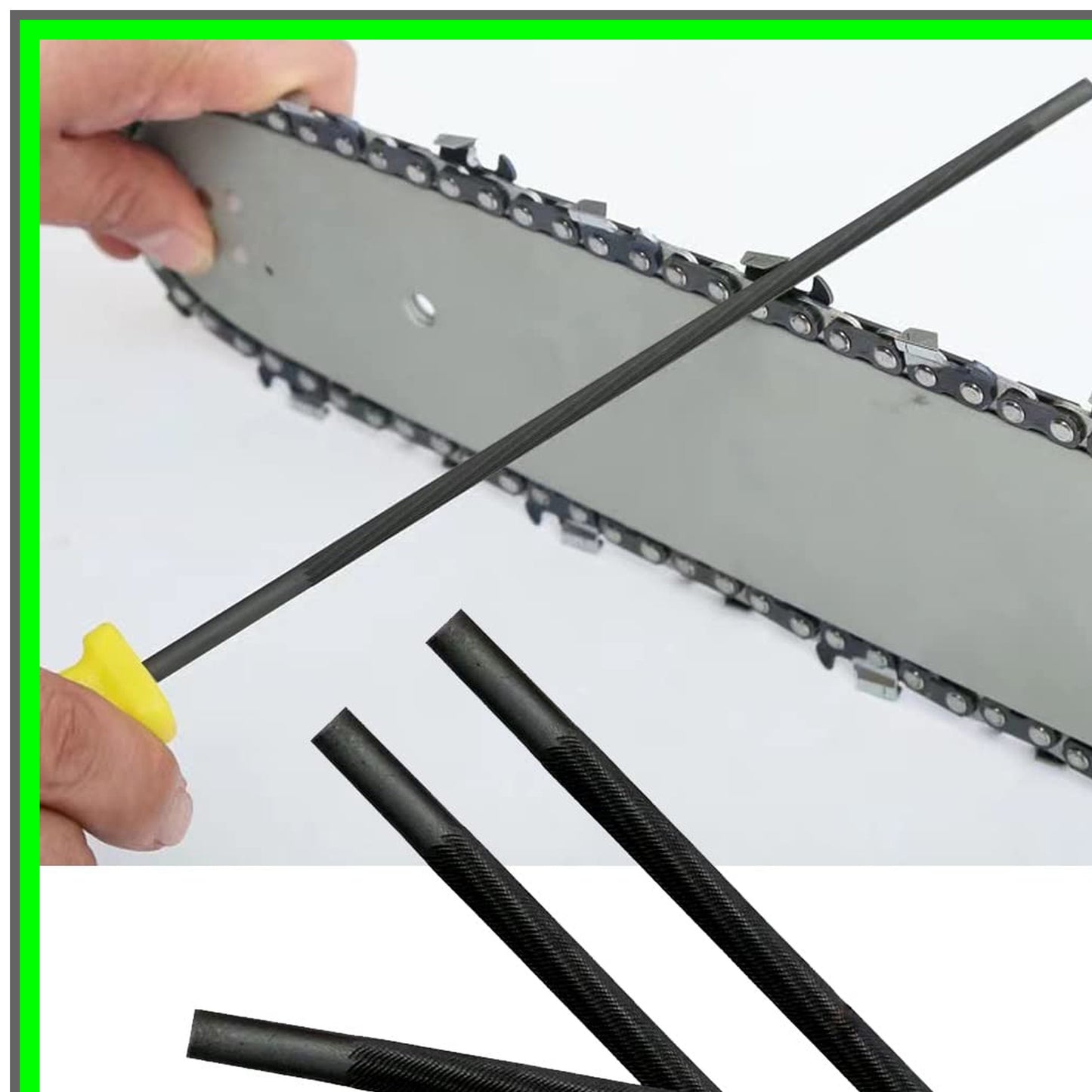 Chainsaw Sharpener File Set - 3 Sizes for Precision Chain Maintenance