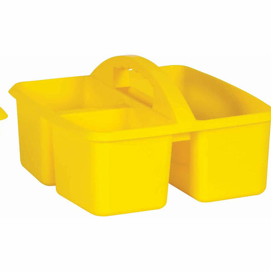 Yellow Plastic Storage Caddy 9" x 9-1/4" x 5-1/4"