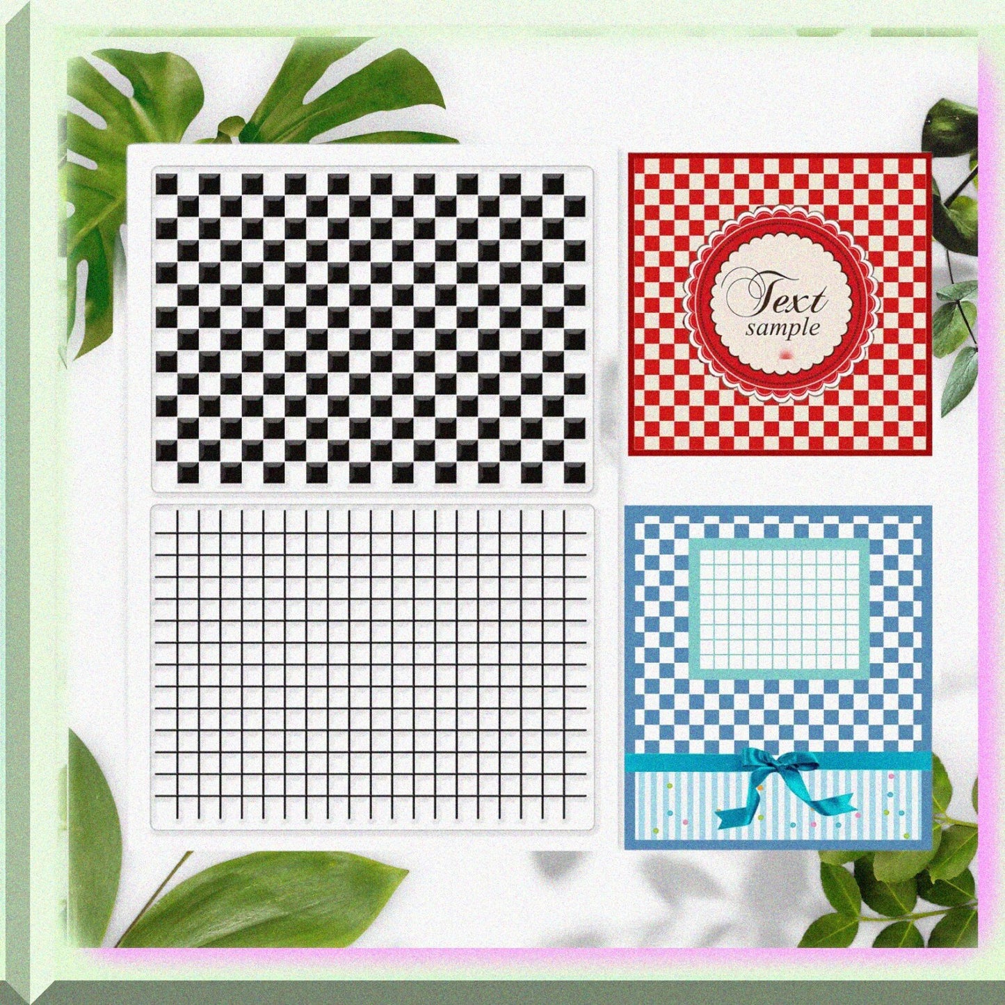 Tartan Clear Stamps Checkerboard Lattice Background