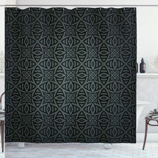 Dark Grey Celtic Pattern Shower Curtain 69" x 84"