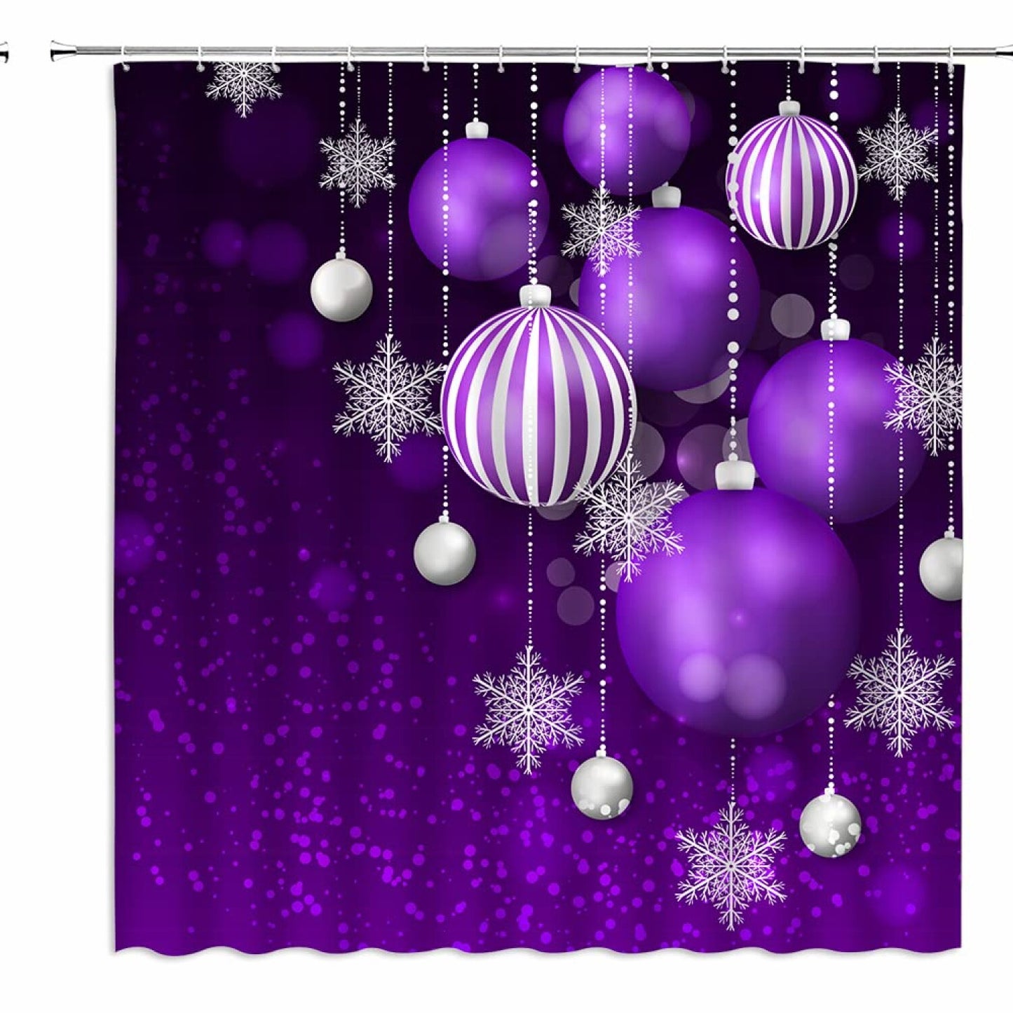 Purple Balls Xmas Shower Curtain 70" x 70"
