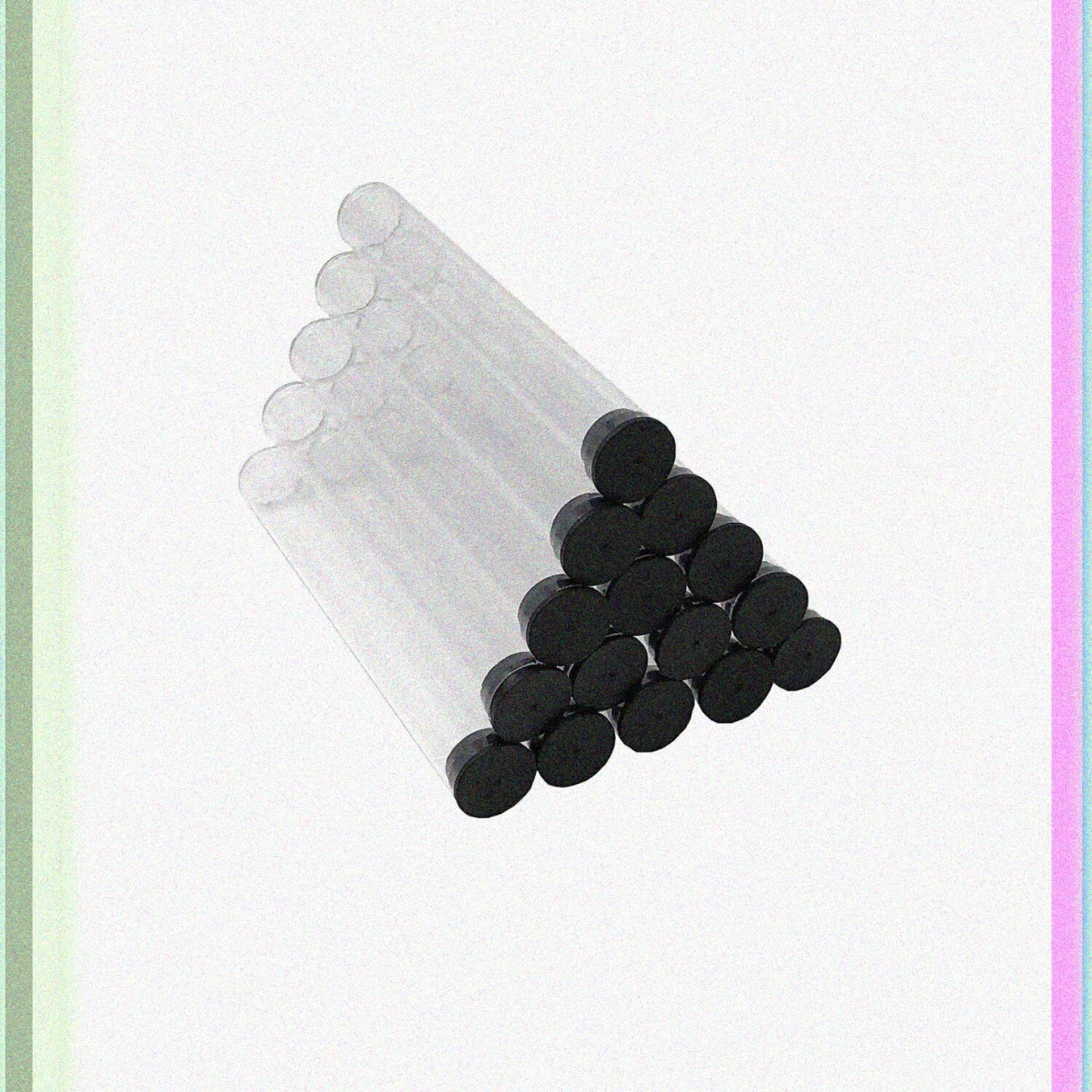 25 Pack 7/8" Interior Diameter Clear Plastic Storage Tubes