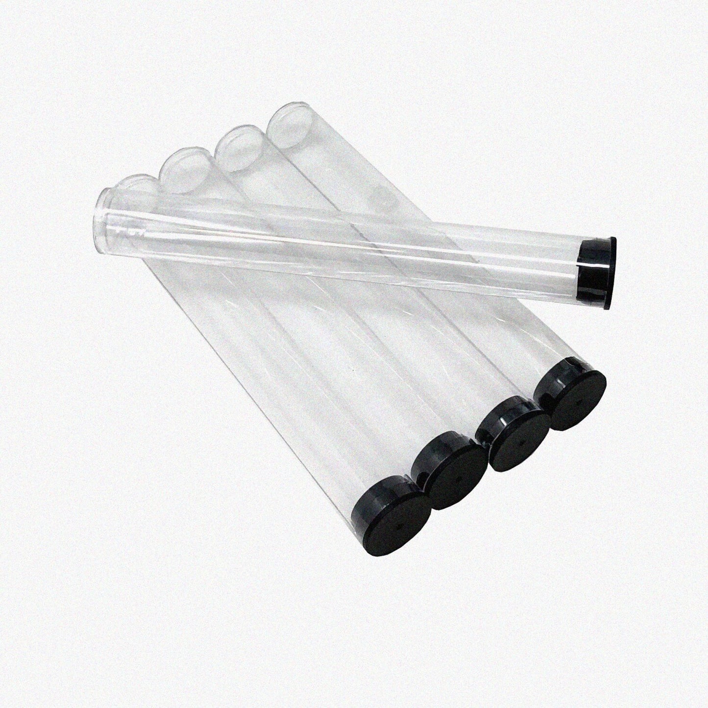 25 Pack 7/8" Interior Diameter Clear Plastic Storage Tubes
