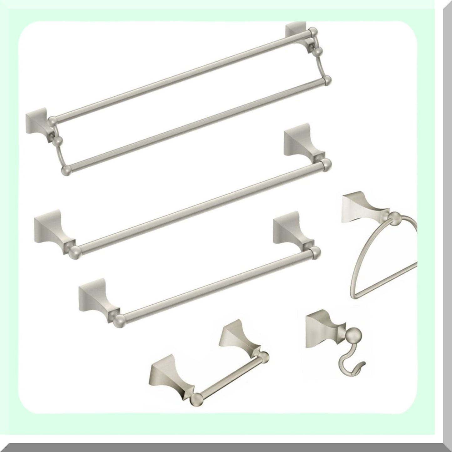 Brushed Nickel Double Post Pivoting Toilet Paper Holder