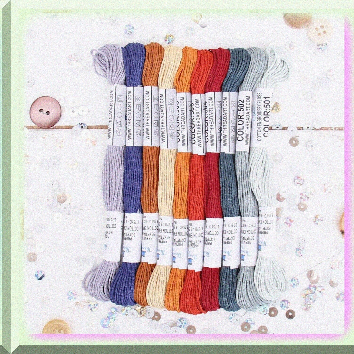 Egyptian Cotton Embroidery Floss Kit 10 Colors