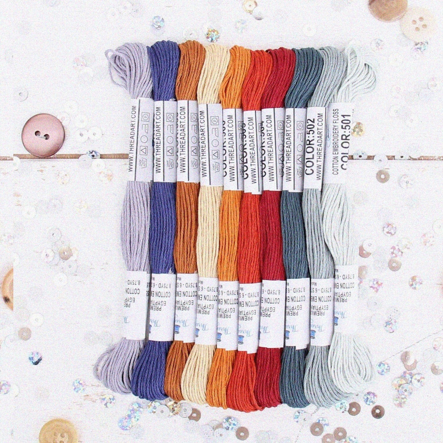 Egyptian Cotton Embroidery Floss Kit 10 Colors