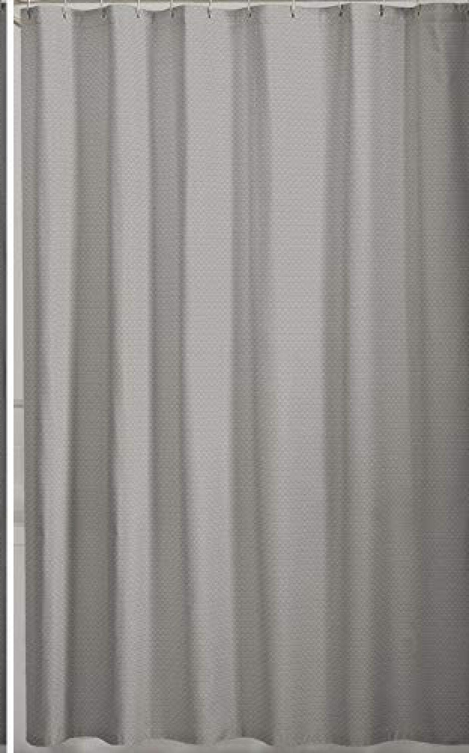 Luxury Spa Waffle Fabric Shower Curtain 70x72 Gray