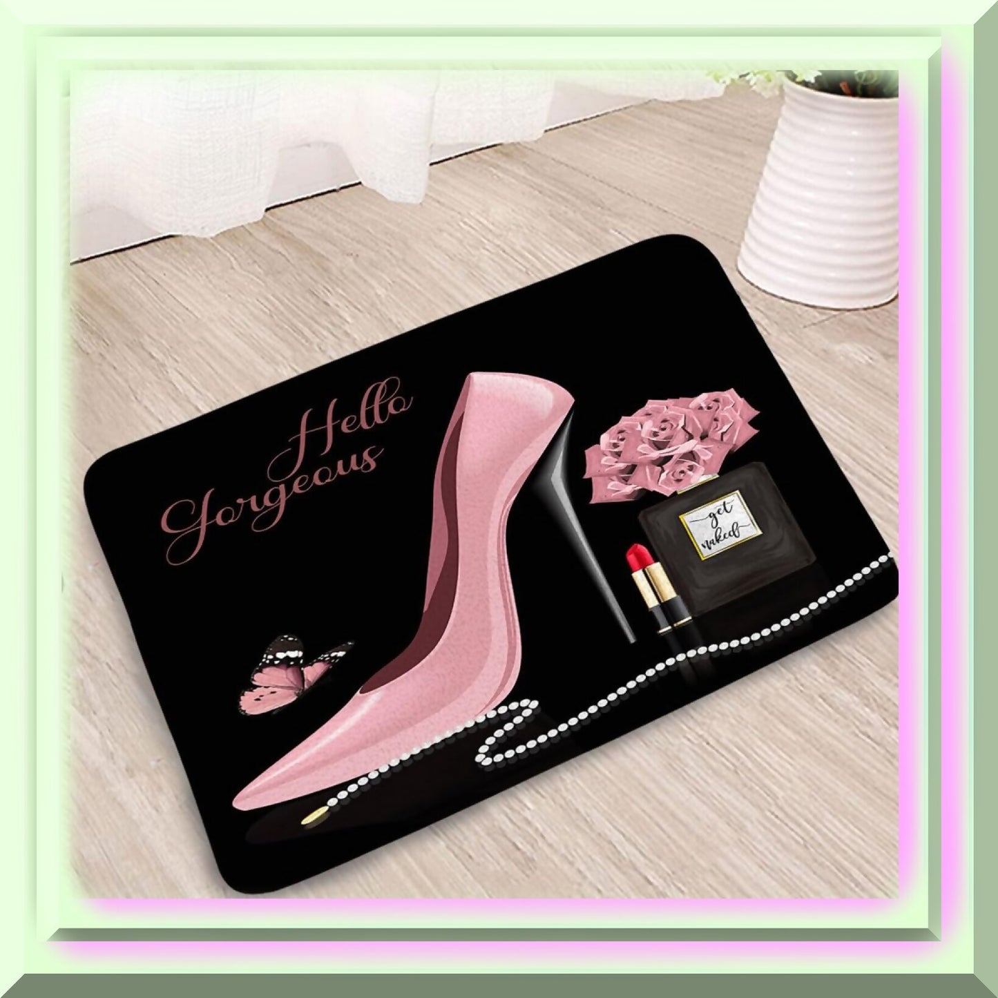 Pink High Heels Bathroom Rug 50cm