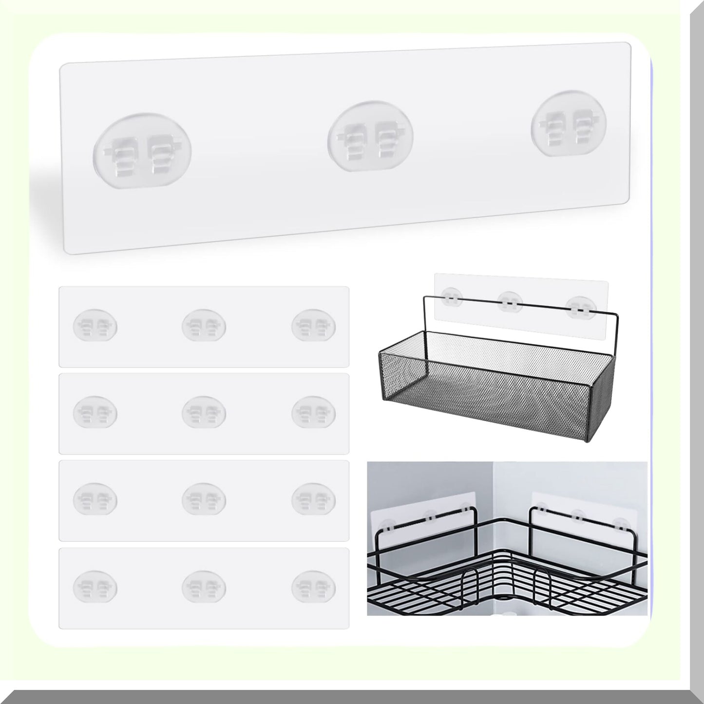 4 Pack Waterproof Shower Shelf Adhesive Hooks