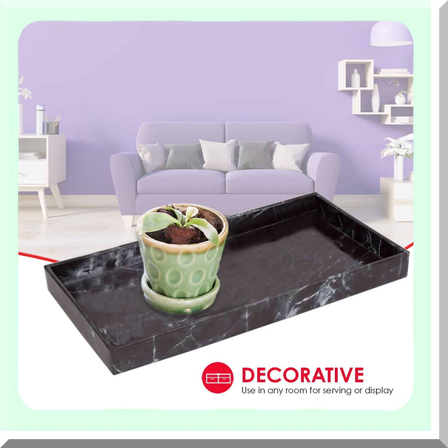 Marble Vanity Tray for Jewelry and Makeup Black