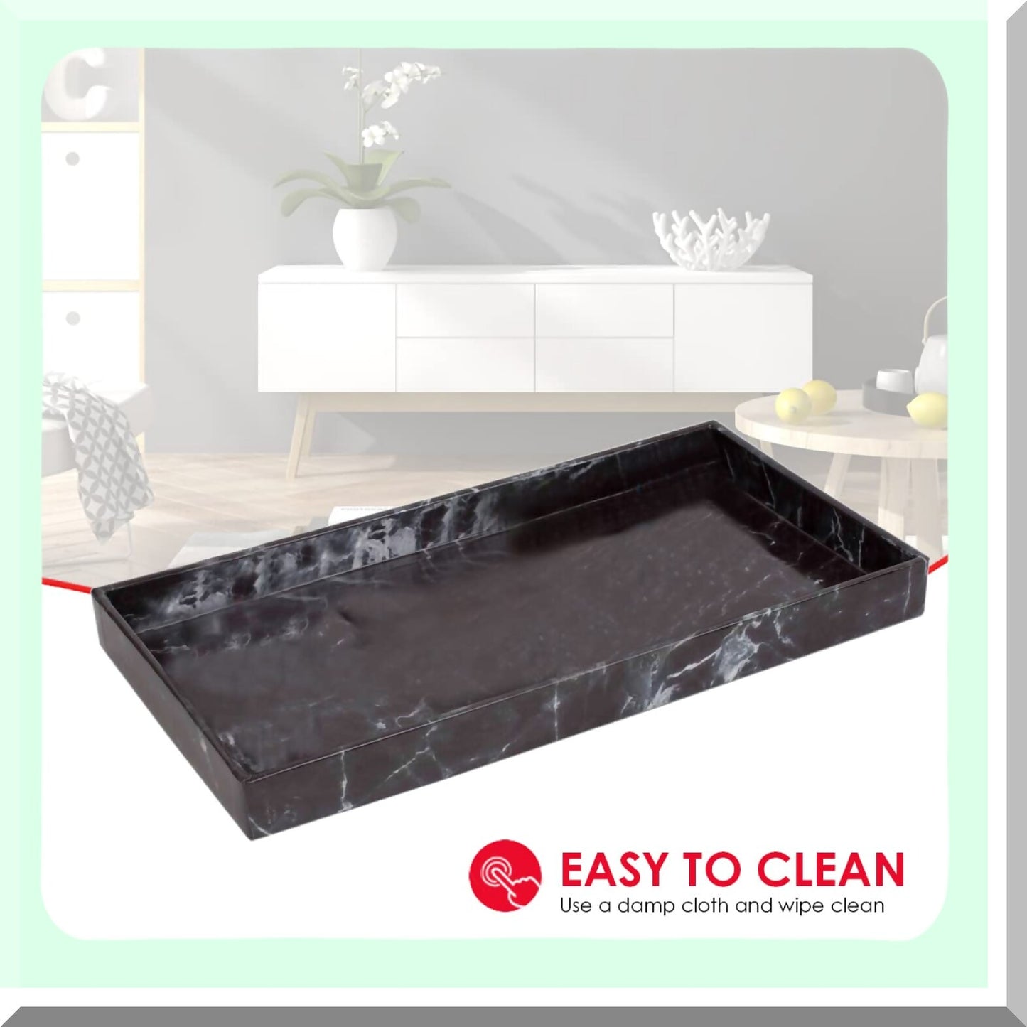 Marble Vanity Tray for Jewelry and Makeup Black