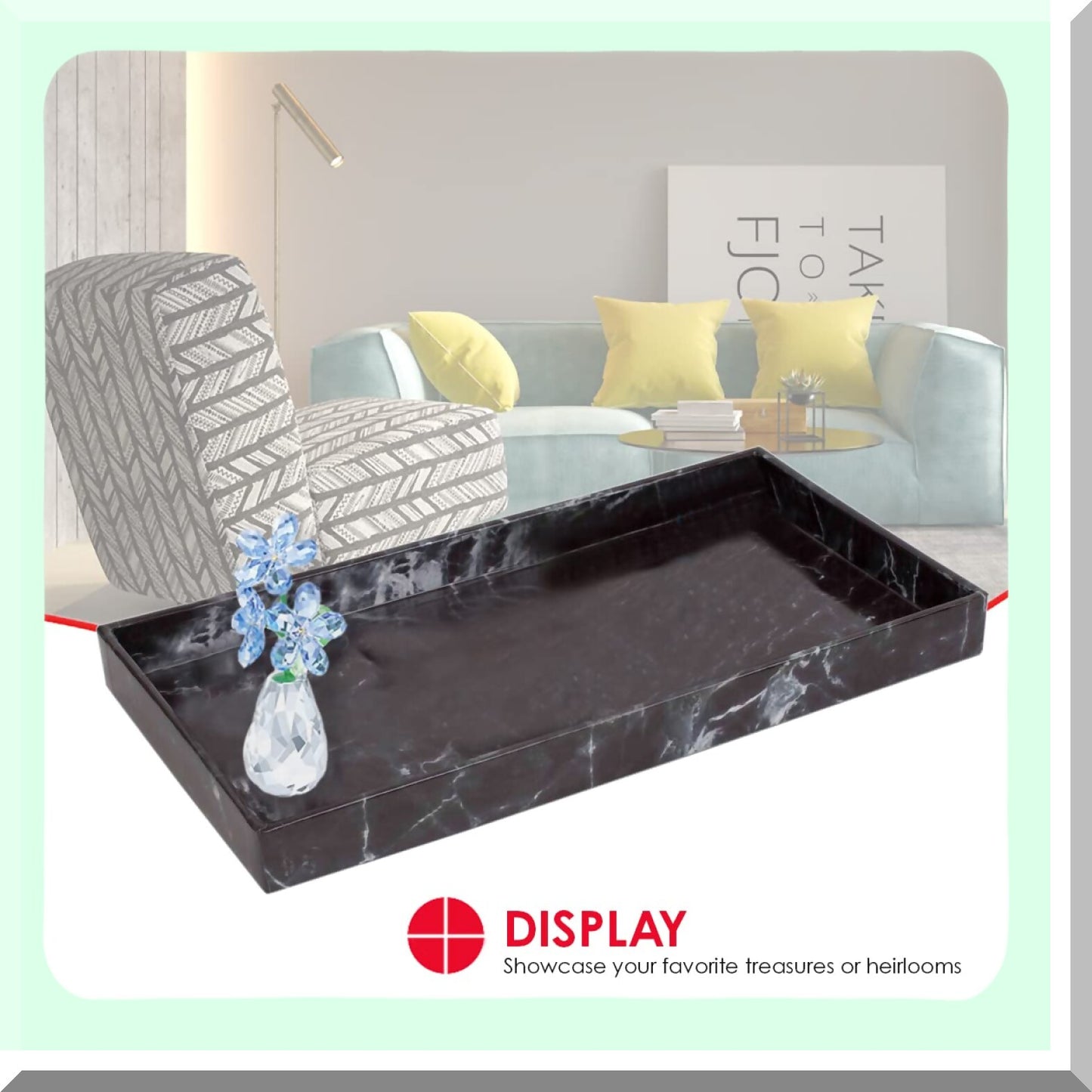Marble Vanity Tray for Jewelry and Makeup Black