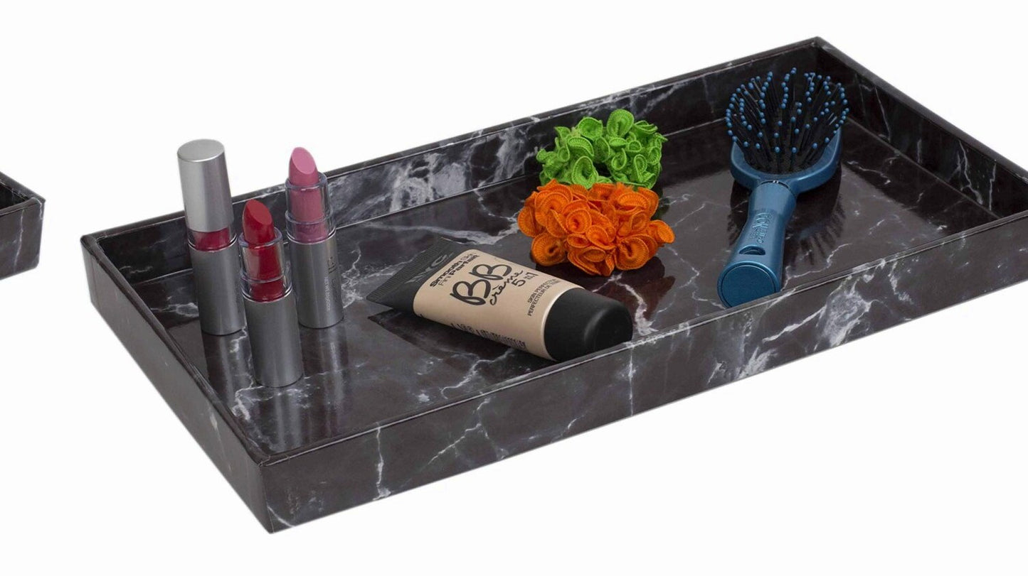 Marble Vanity Tray for Jewelry and Makeup Black