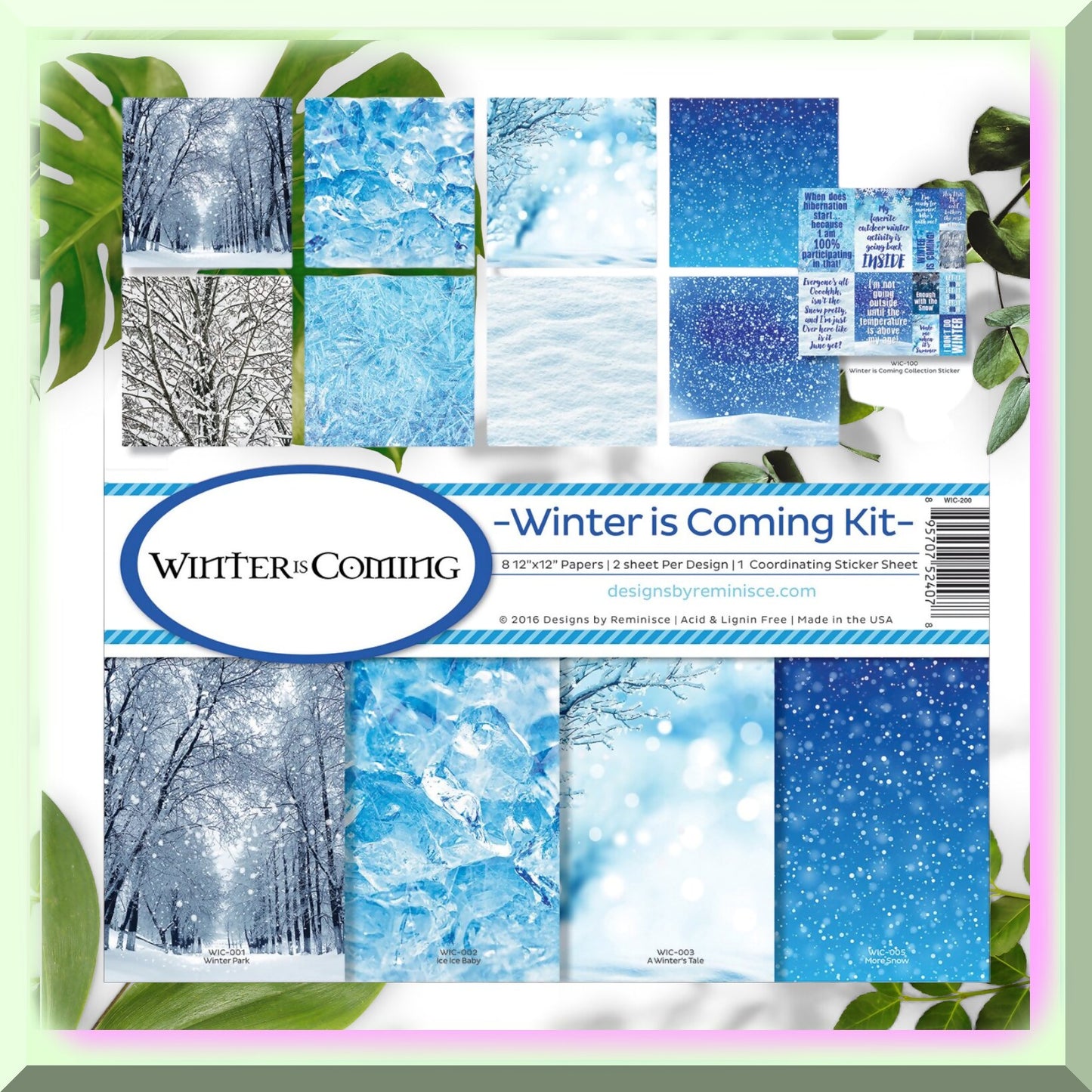 Winter Wonderland Kit with 8 12x12 Papers and Sticker
