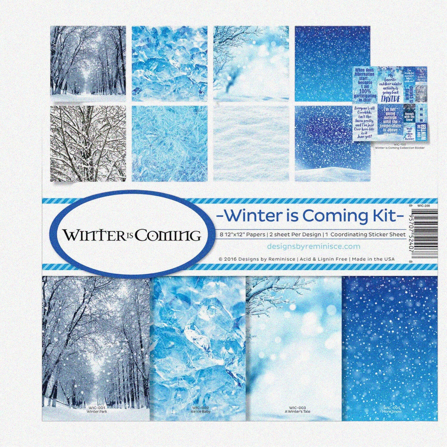 Winter Wonderland Kit with 8 12x12 Papers and Sticker