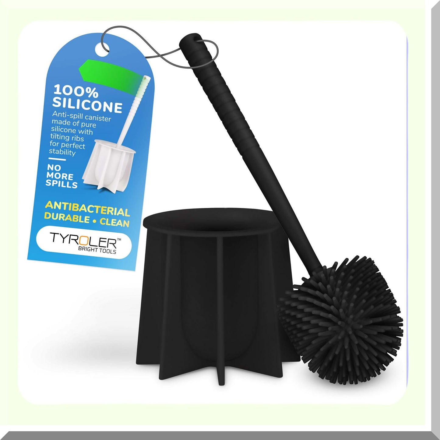 Silicone Tet Brush Set with Holder, Black