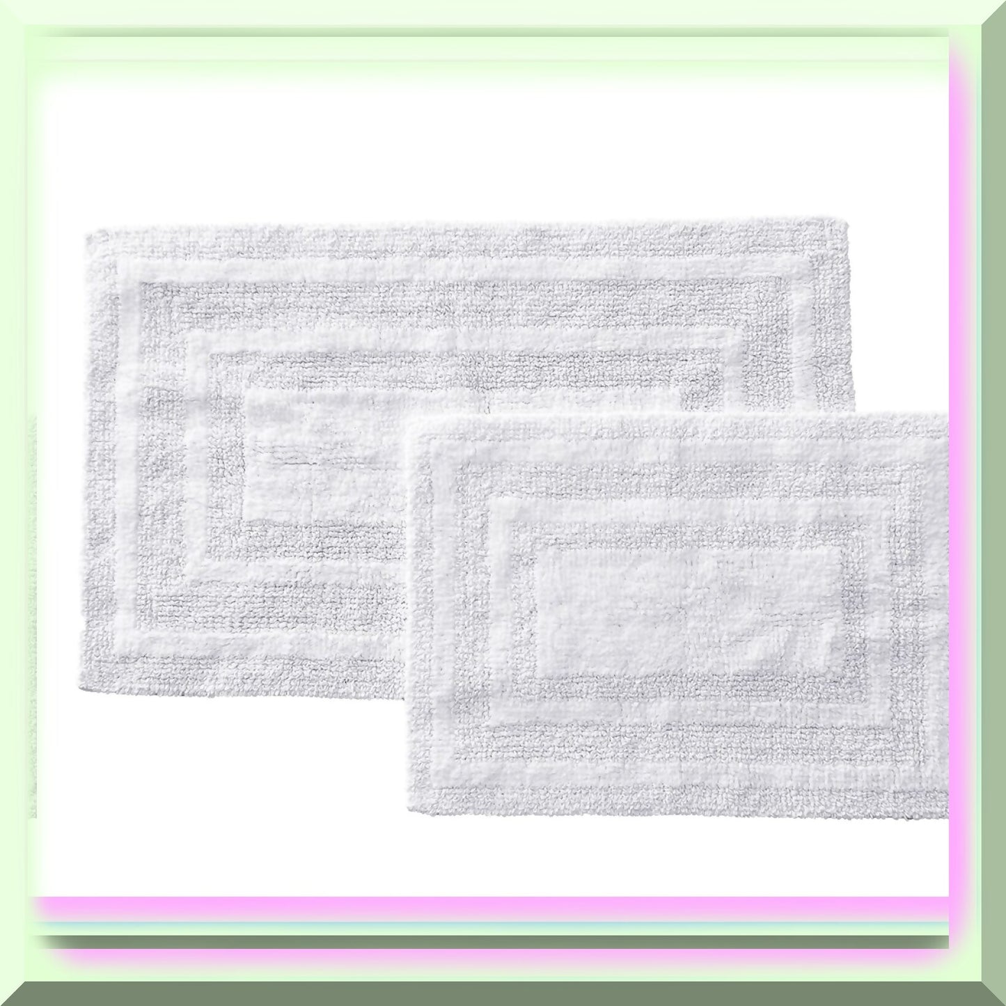 Bathroom Rugs Set 2 Piece Cotton White