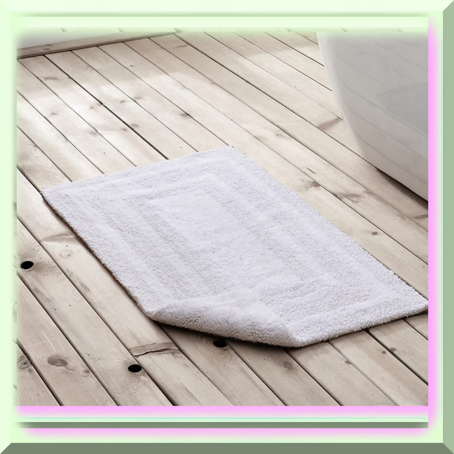 Bathroom Rugs Set 2 Piece Cotton White