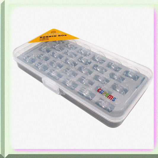 28 Plastic Bobbins with Storage Box for Husqvarna Viking Machines