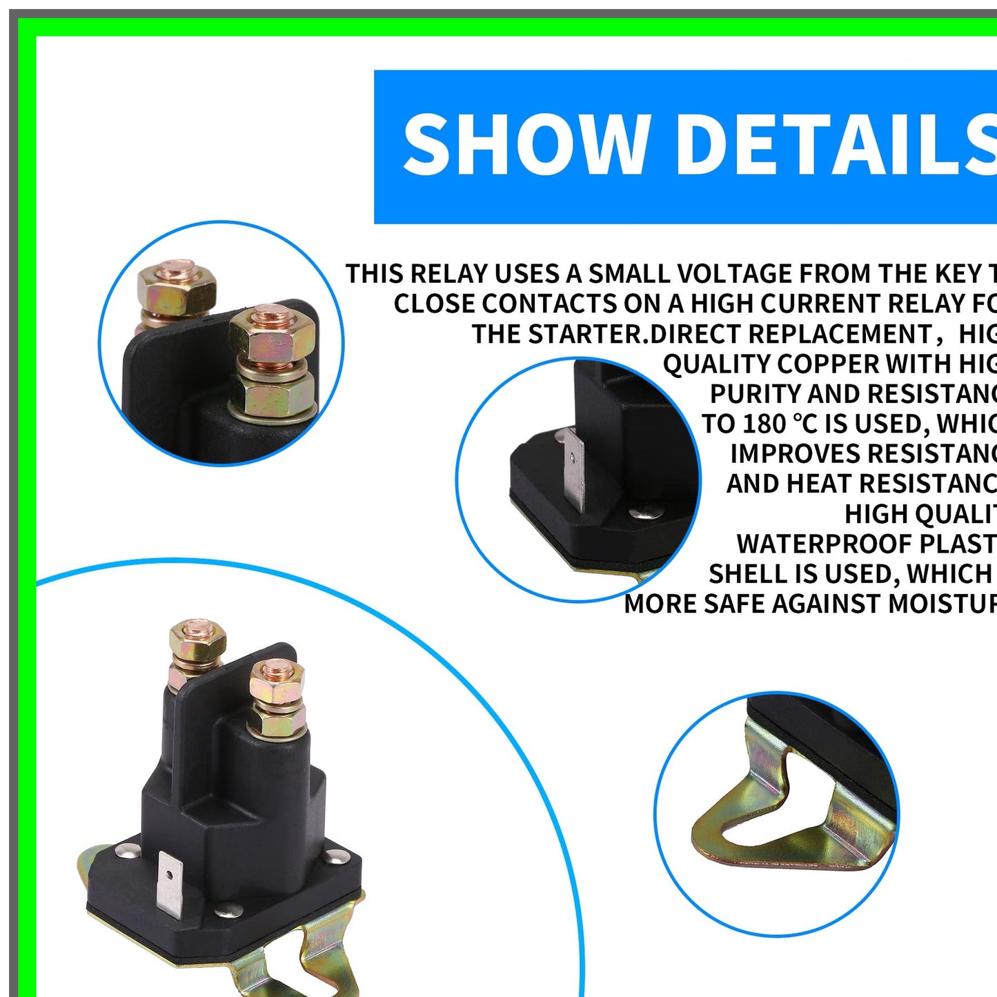 Universal 3-Terminal Starter Solenoid for Husqvarna Bobcat Mowers