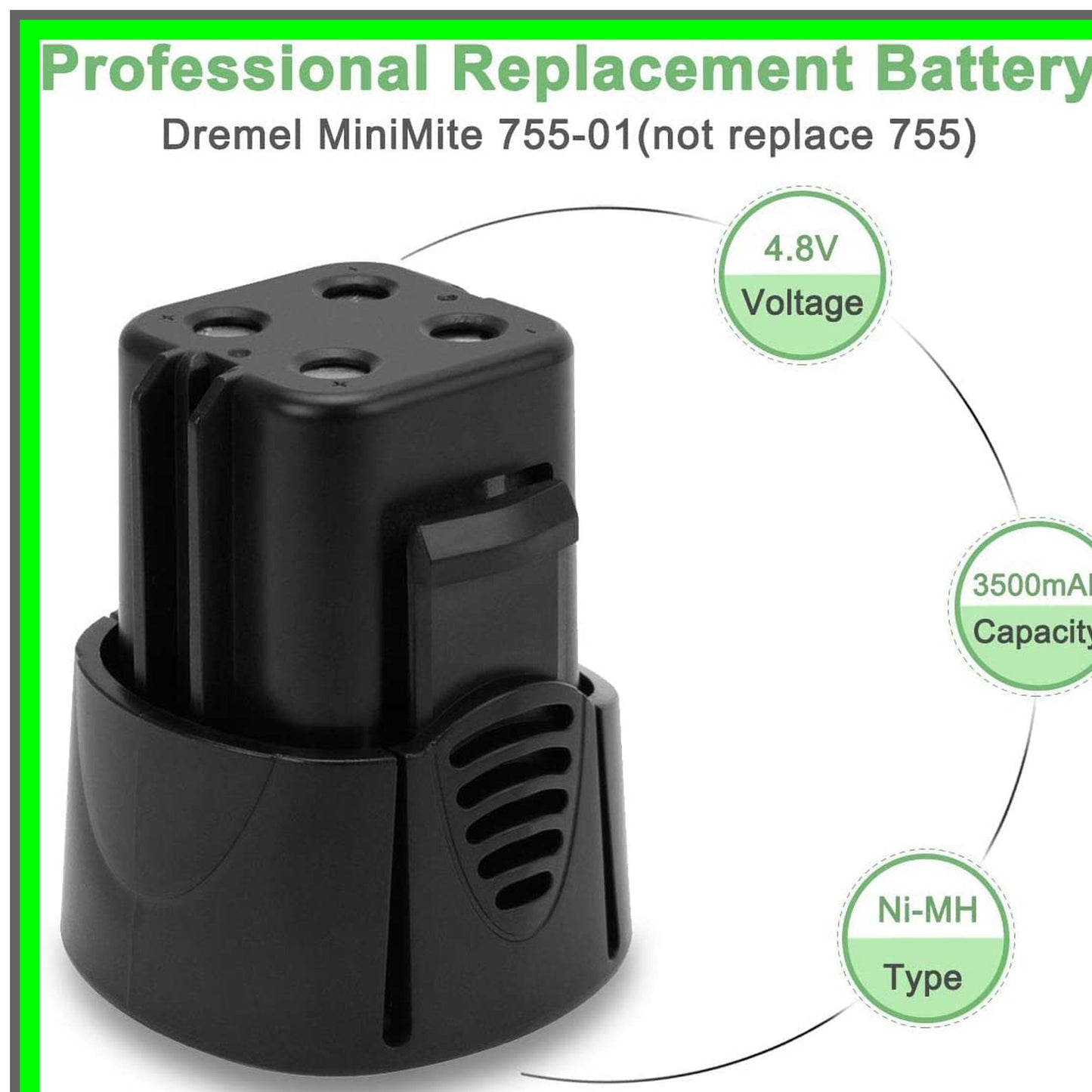 Dremel 4.8V Ni-MH Replacement Battery Pack for 750-02 7300-N/B Tools
