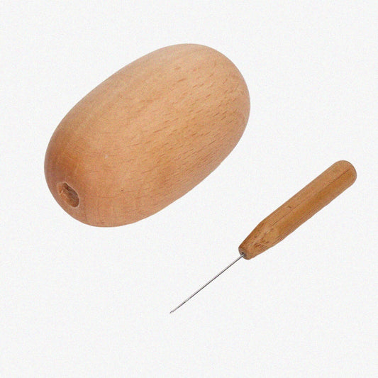 Wooden Darning Egg for Socks and Sewing Tools