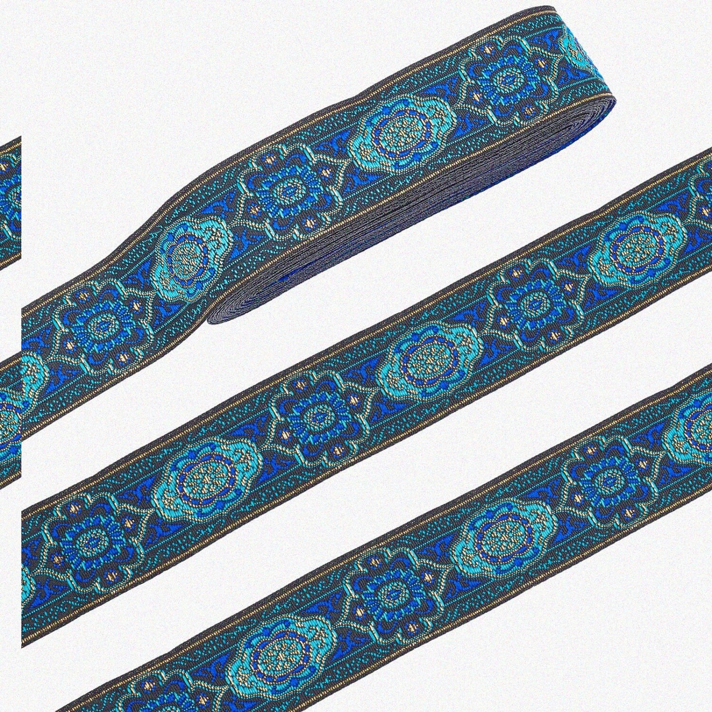 1.3 Inch Vintage Jacquard Ribbon 7 Yards