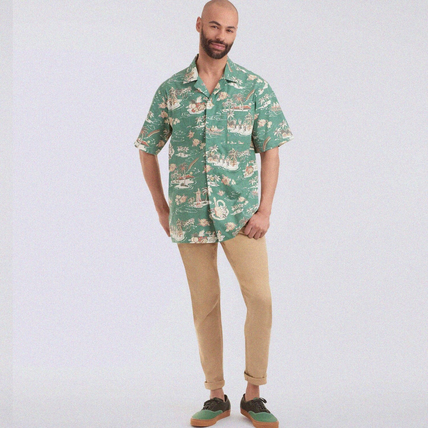 Sewing Pattern Men's Open Collar Shirt AA 34-42