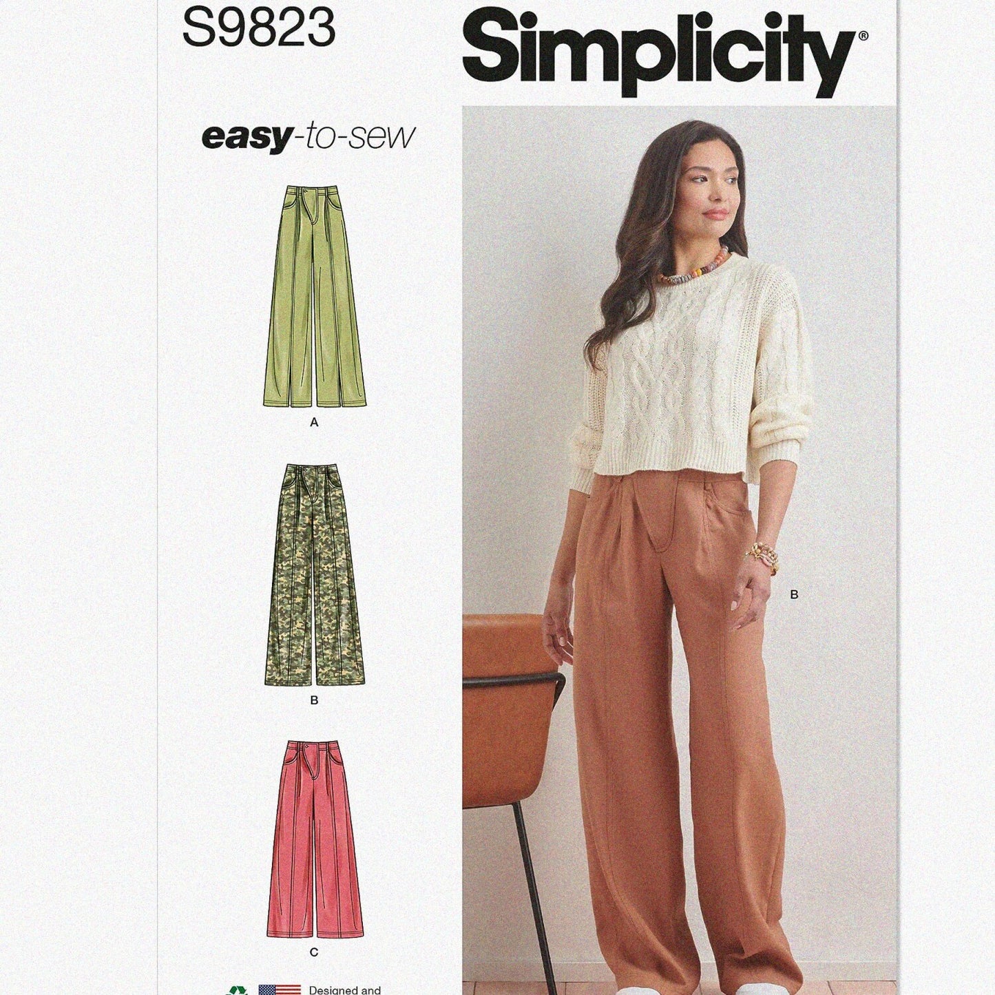 Misses' Pants Sewing Pattern Kit in Multicolor Sizes 6-14