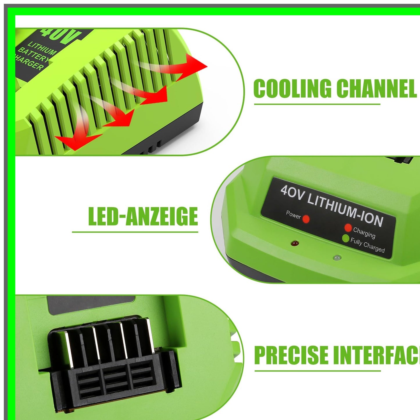 Greenworks 40V Battery Charger Replacement for G-MAX 29462 29472 Models