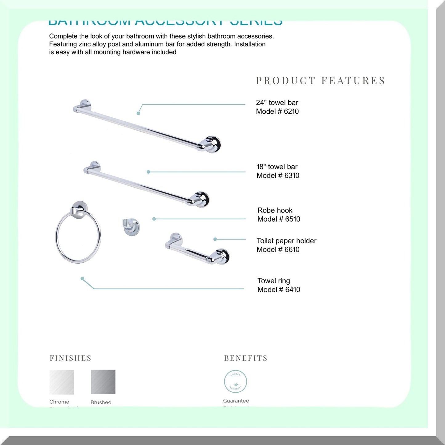 5-Piece Bathroom Hardware Accessory Set