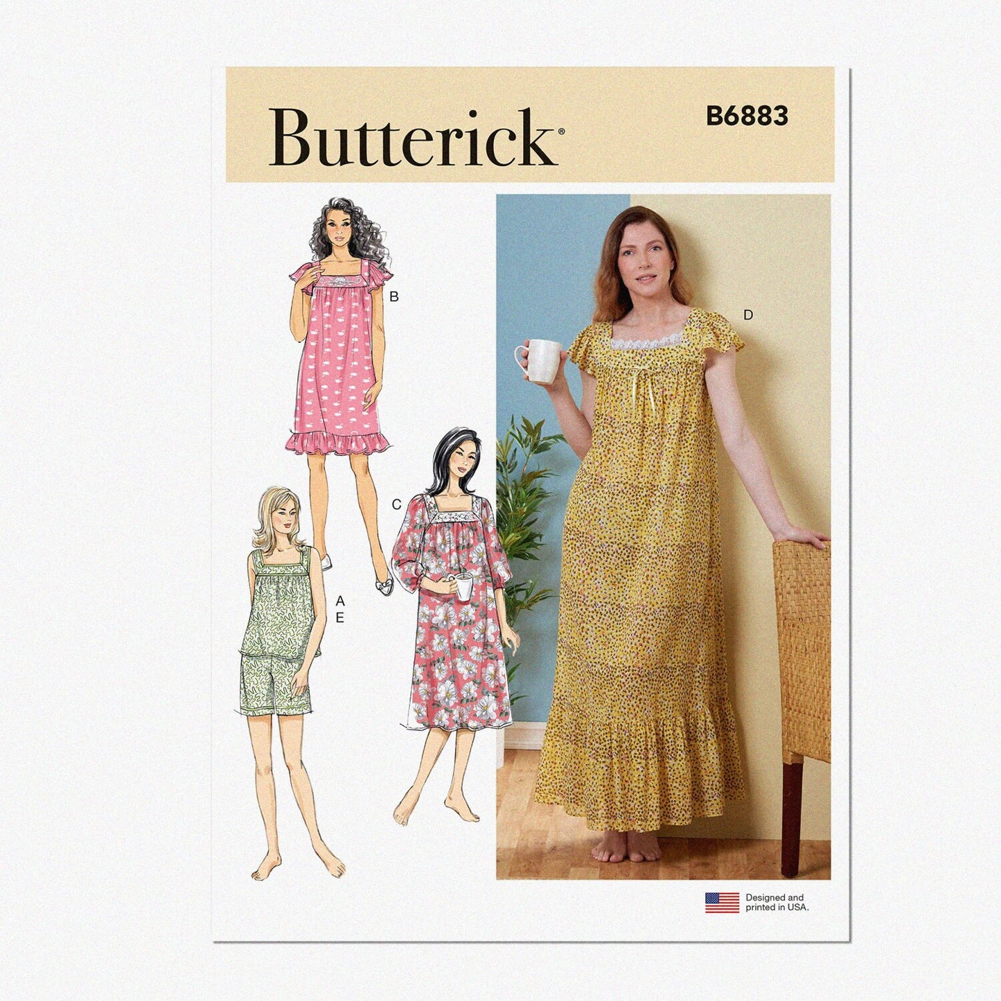 Misses' Pullover Top, Nightgown & Shorts Sewing Pattern Kit
