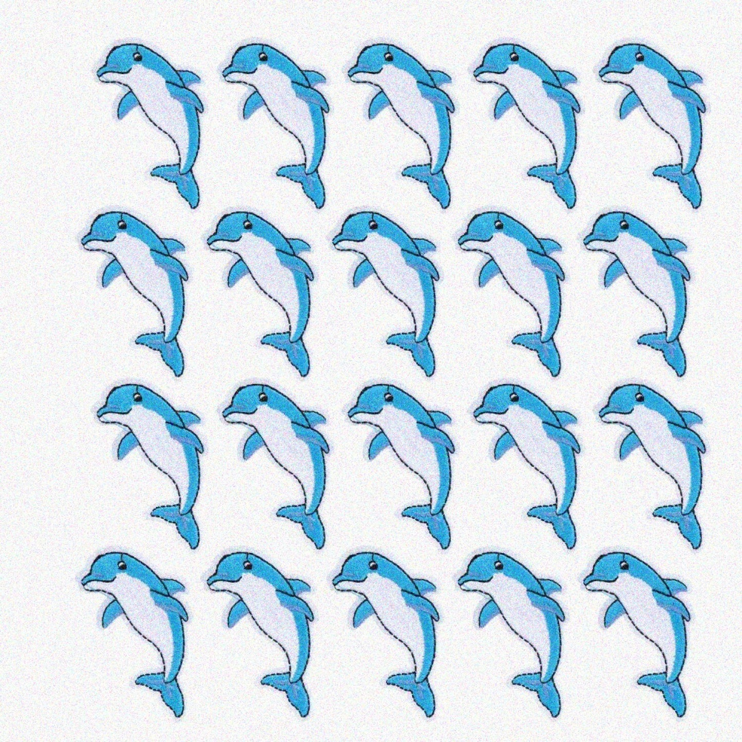 20Pcs Dolphin Pattern Cloth Embroidery Patches