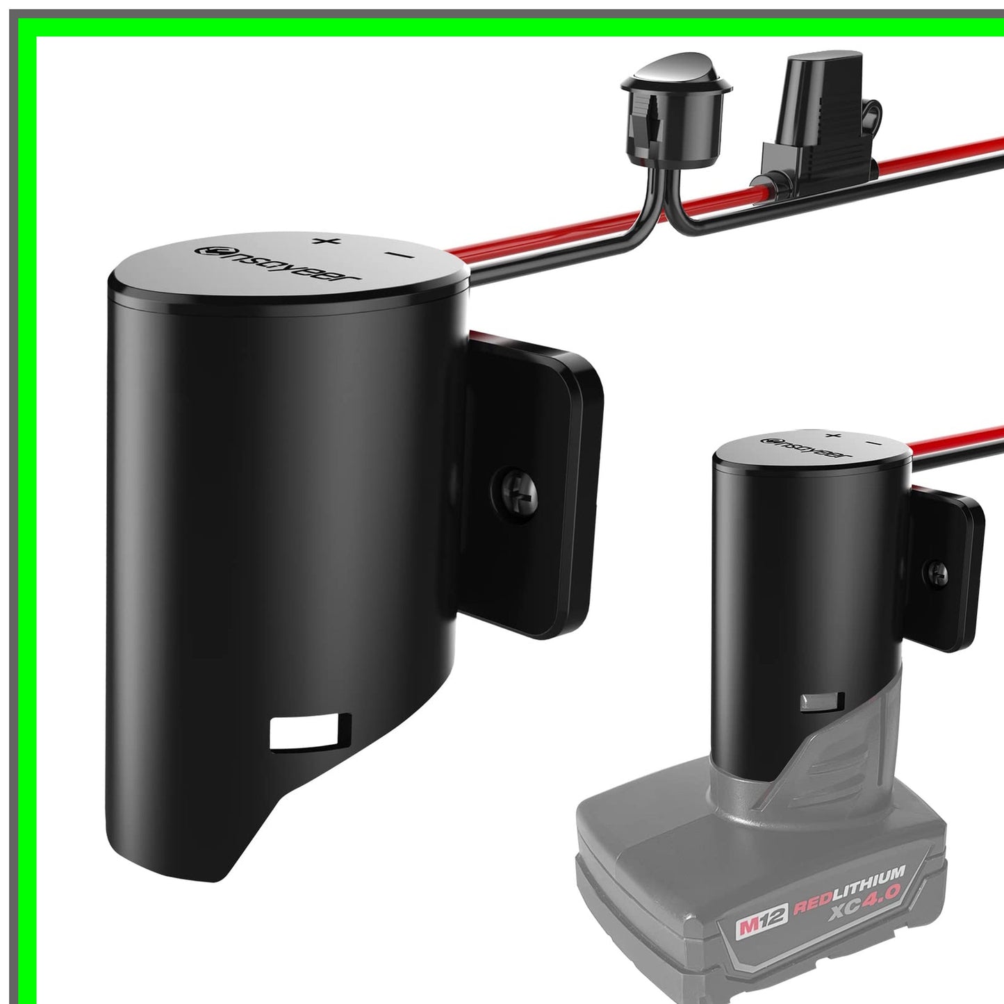 Milwaukee 12V Power Wheel Adapter with Fuse for DIY Projects and RC Toys