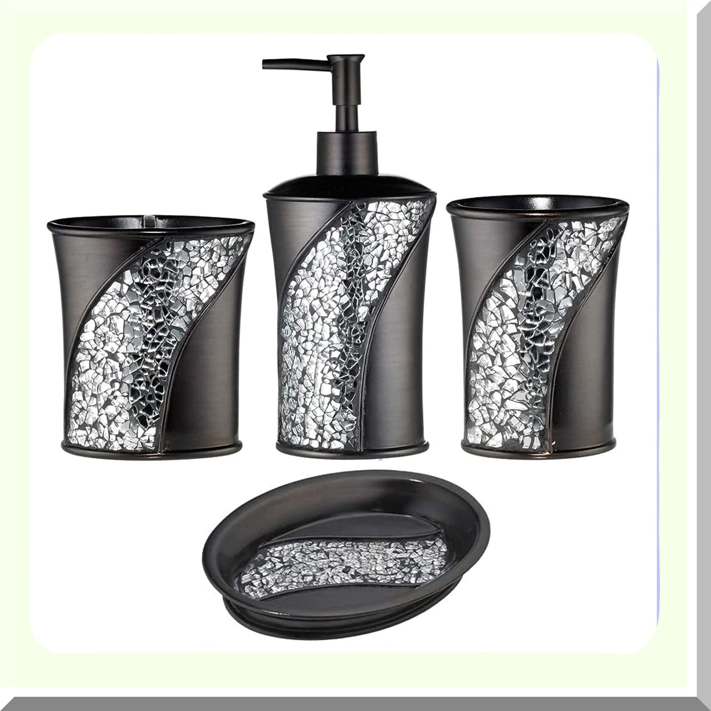 Sinatra Brown 4pc Bathroom Decor Set