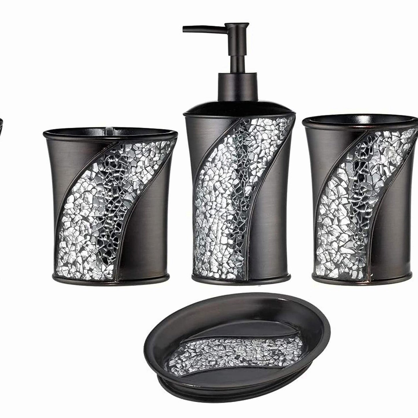 Sinatra Brown 4pc Bathroom Decor Set