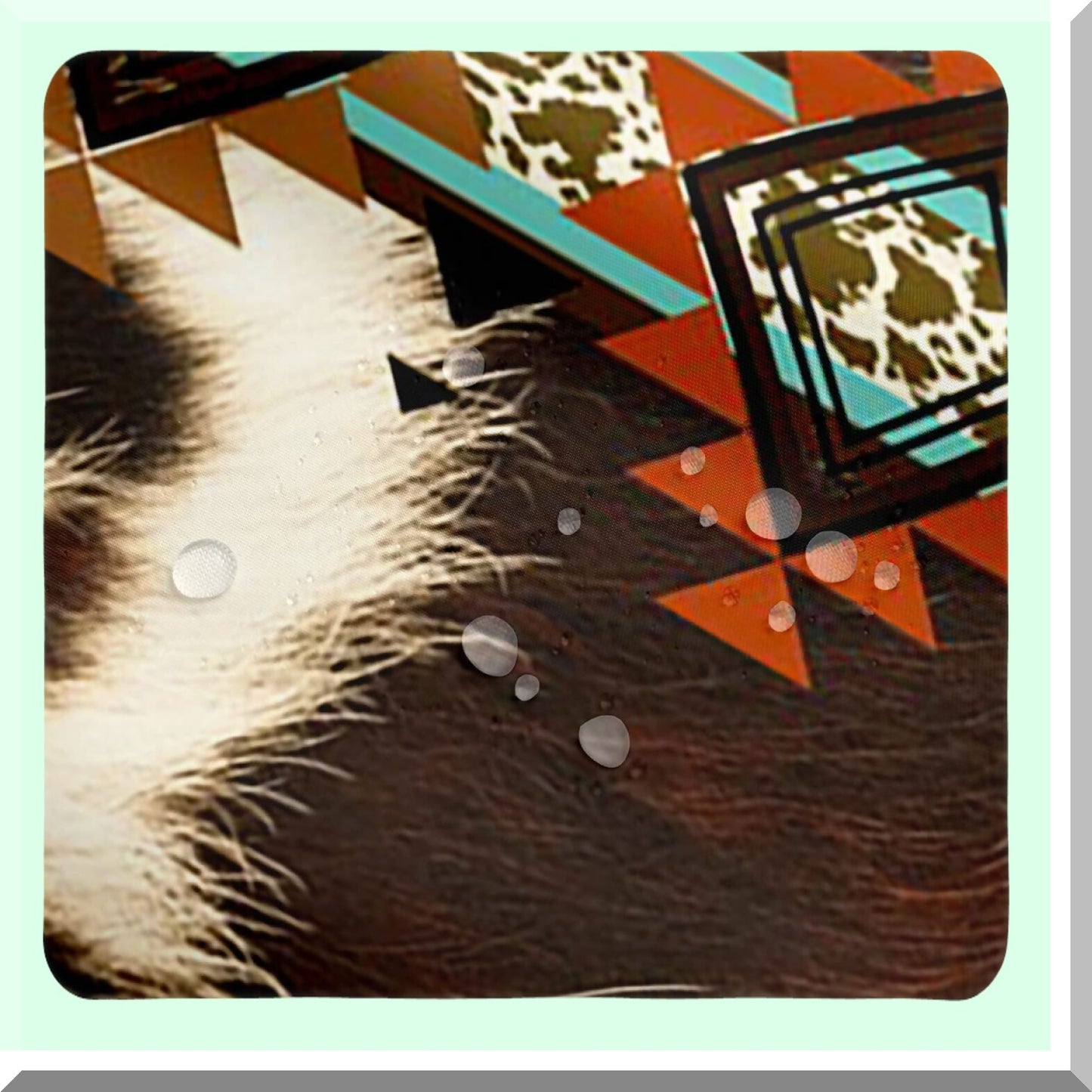 Cowhide Shower Curtain Set Brown Highland Cow Print 72" x 84"