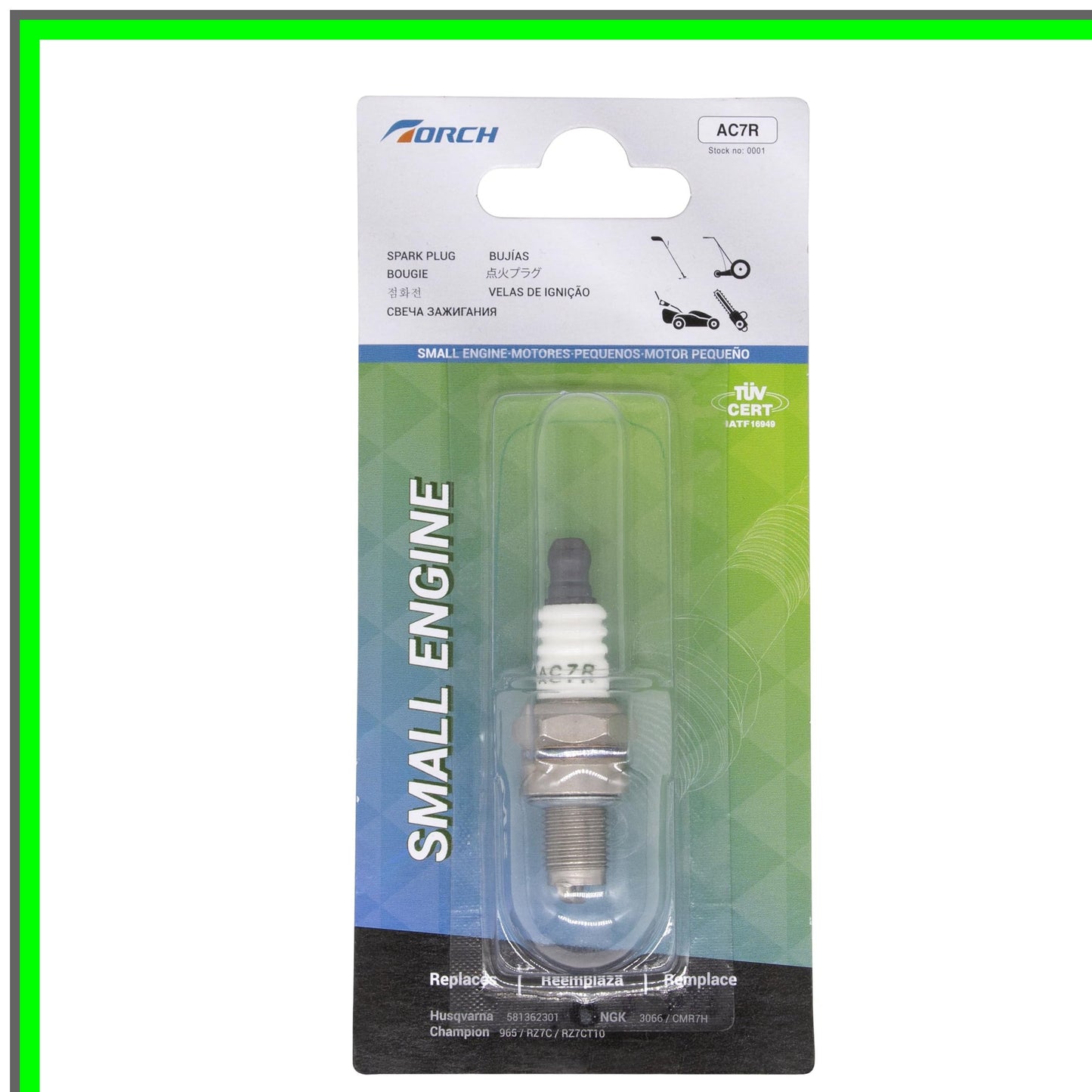 Dual Pack AC7R Spark Plugs Compatible with Husqvarna and NGK Models