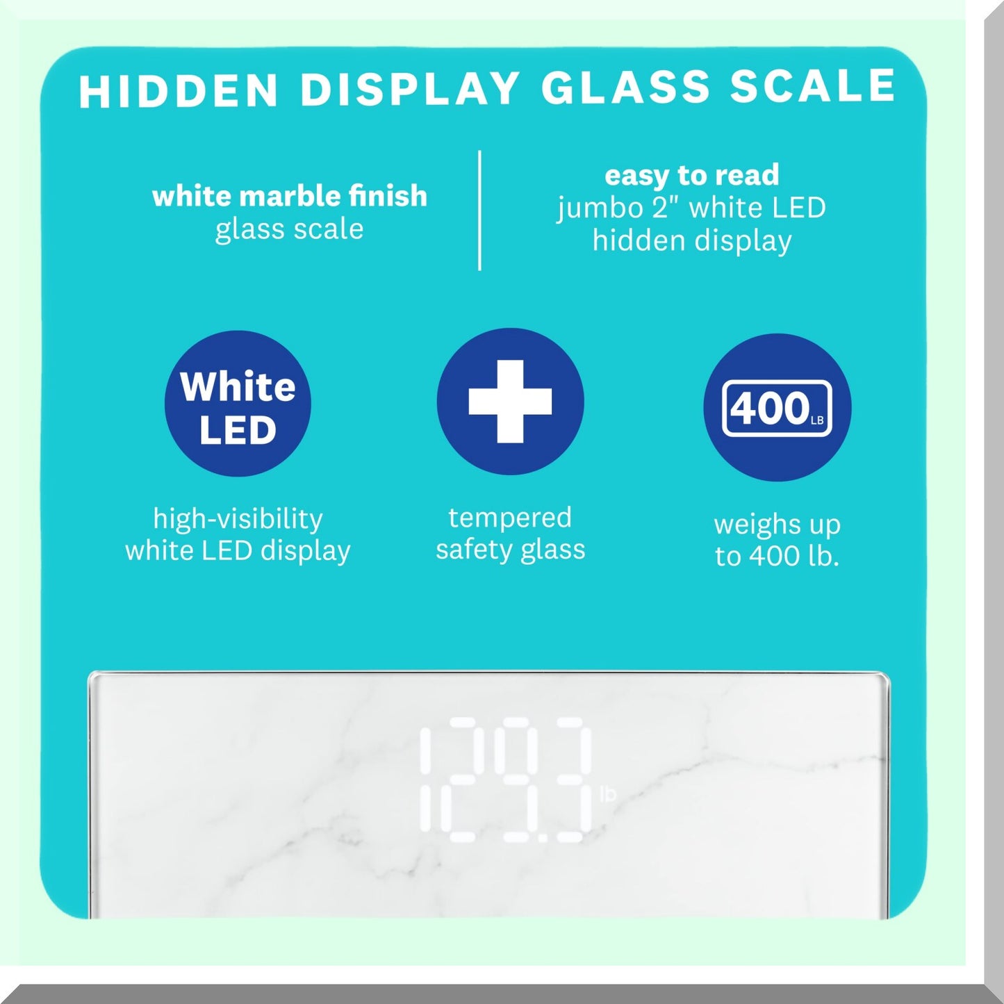 Digital Bathroom Scale White Marble Finish
