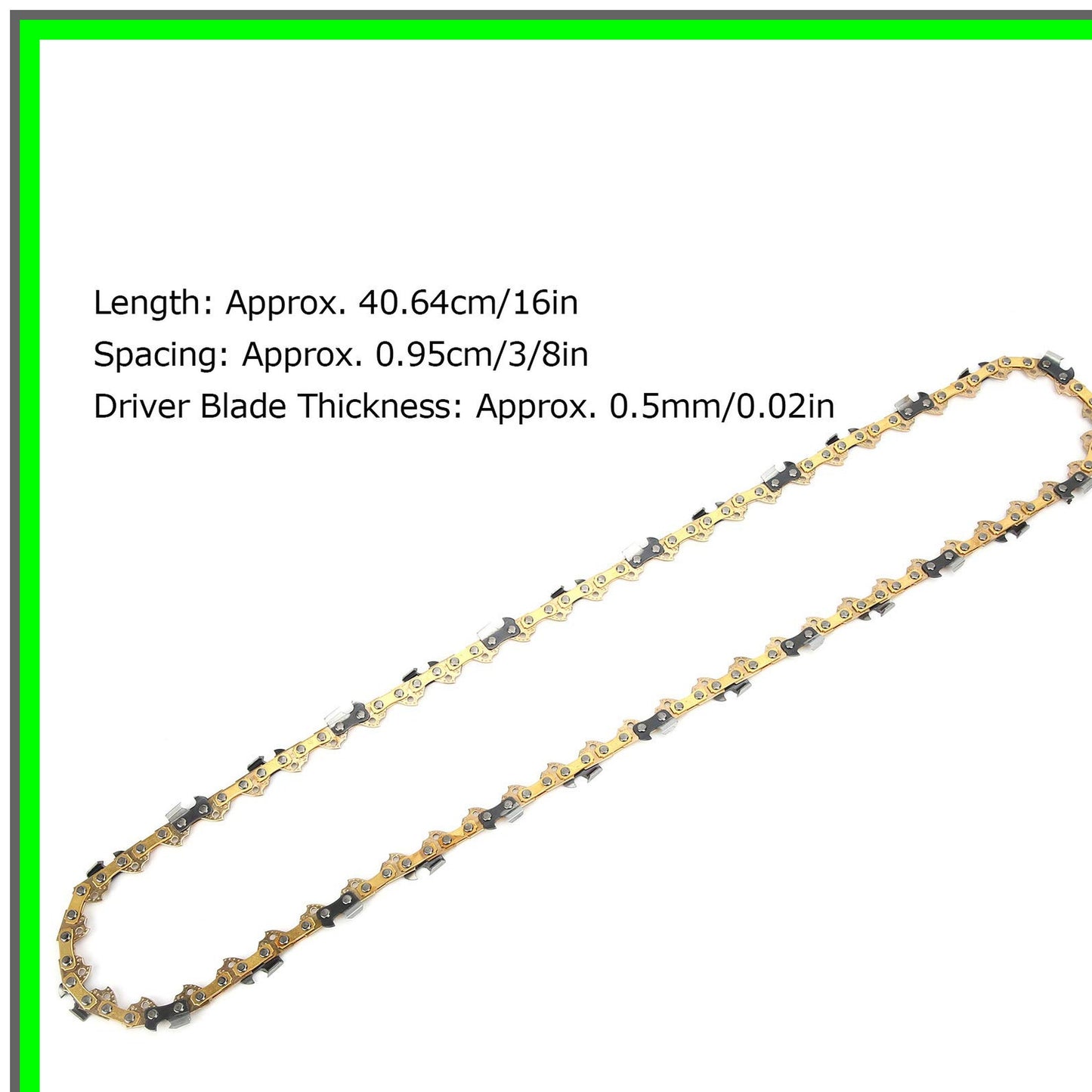 Durable 16 Inch Chainsaw Chain 59 Links 3/8 Inch Spacing for Garden Use