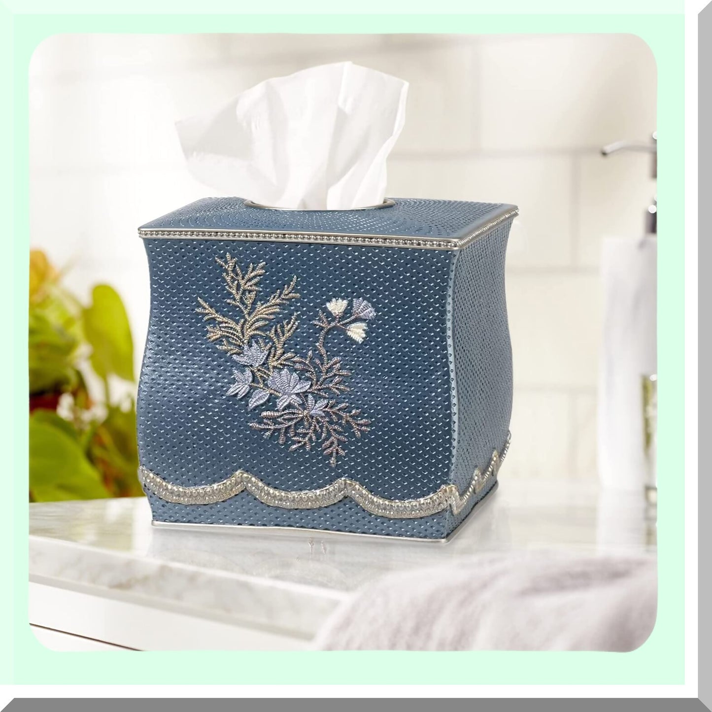 Capri Tissue Box Slate Blue