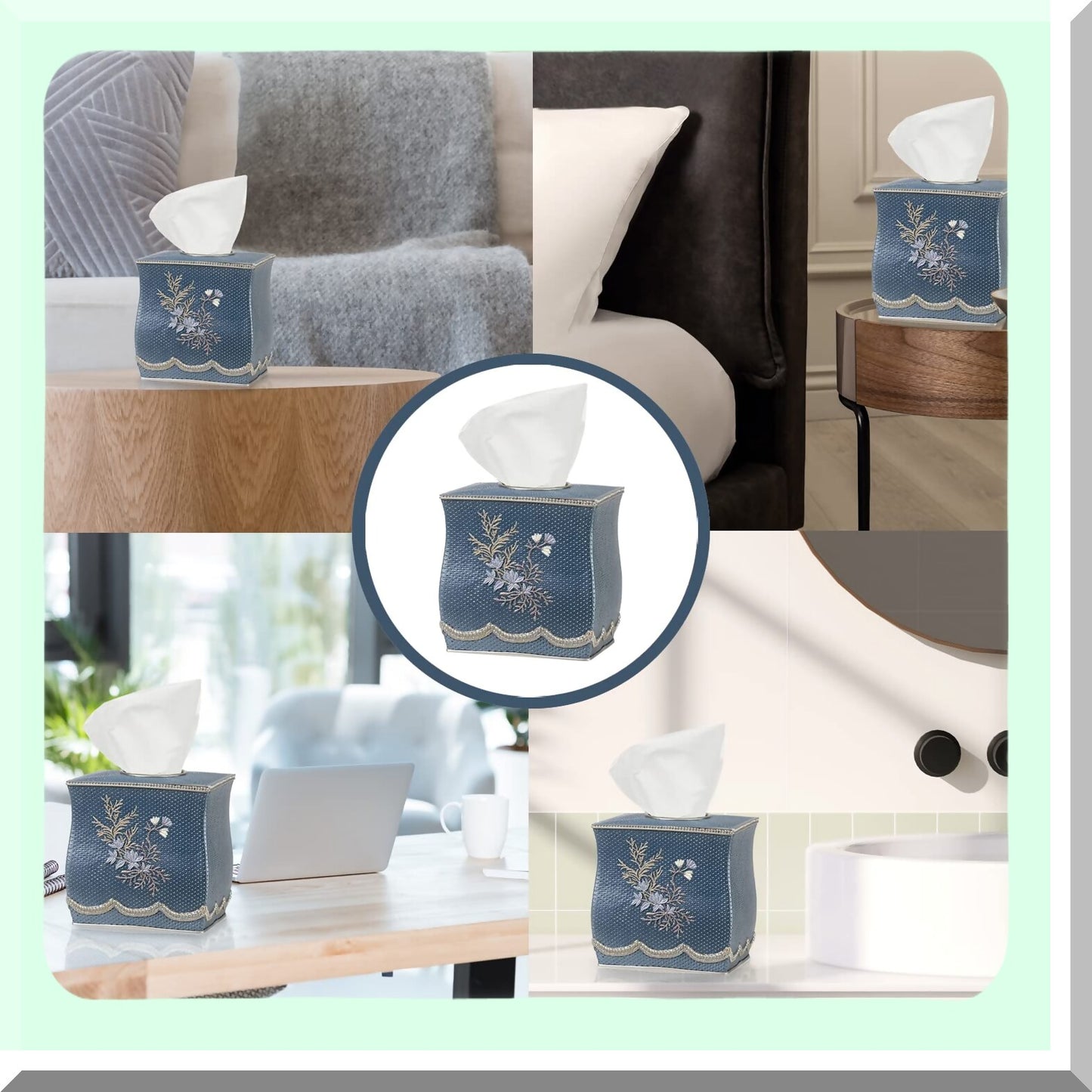 Capri Tissue Box Slate Blue